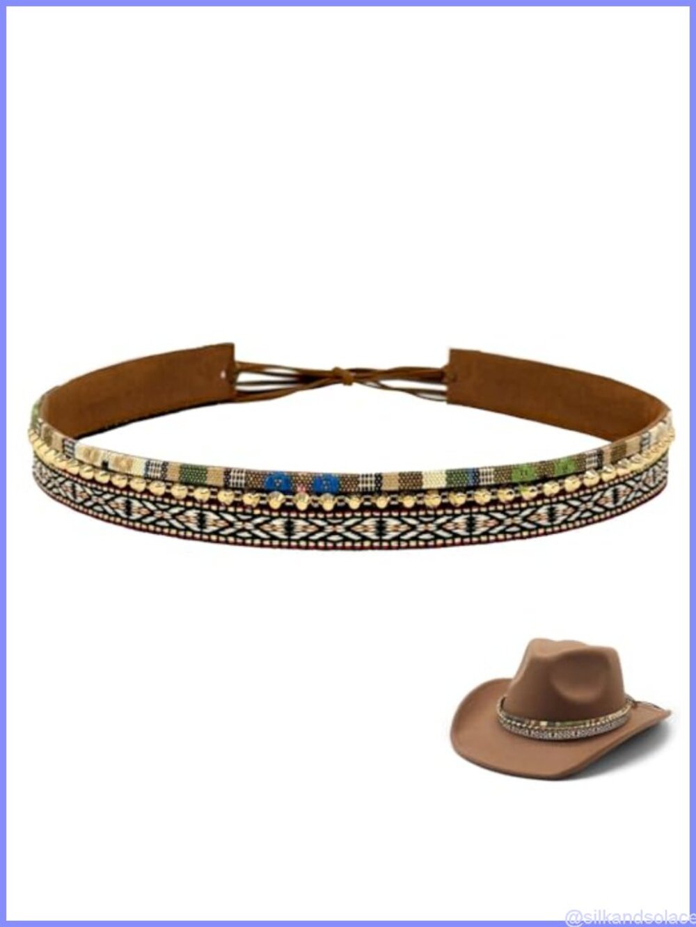 Faux Leather Cowboy Hat Band Western Adjustable Unisex Hat Accessory